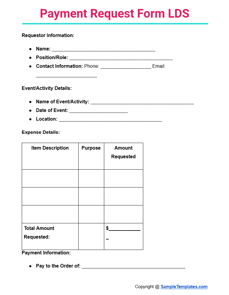 payment request form lds