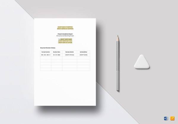 project completion report template