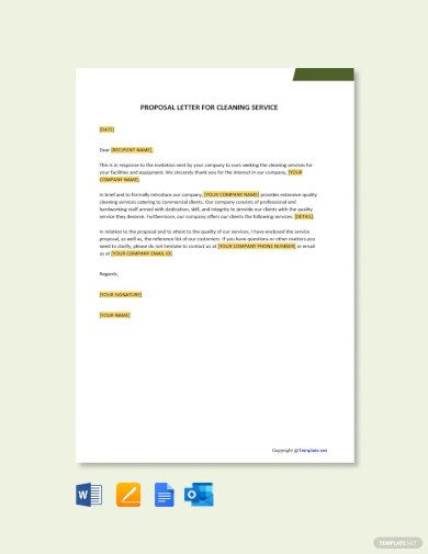 proposal letter for cleaning services template