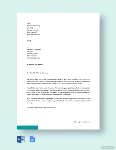 proposal request letter template