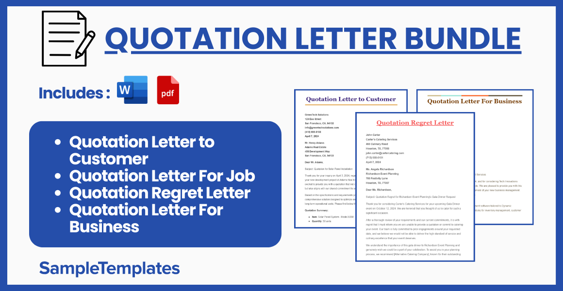 quotation letter bundle