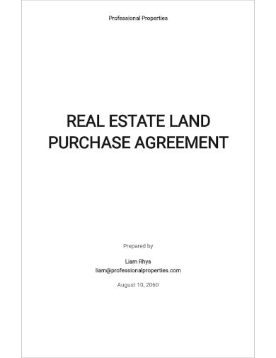 real estate land purchase agreement template