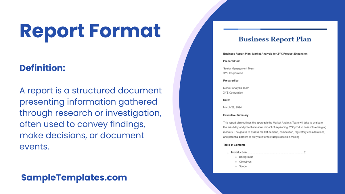 Report Format