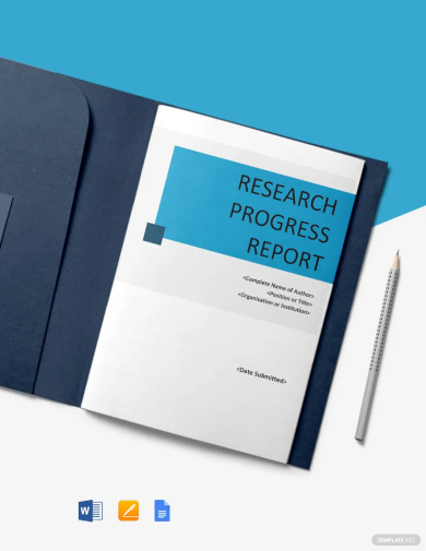 research progress report template