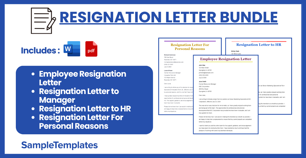 resignation letter bundle