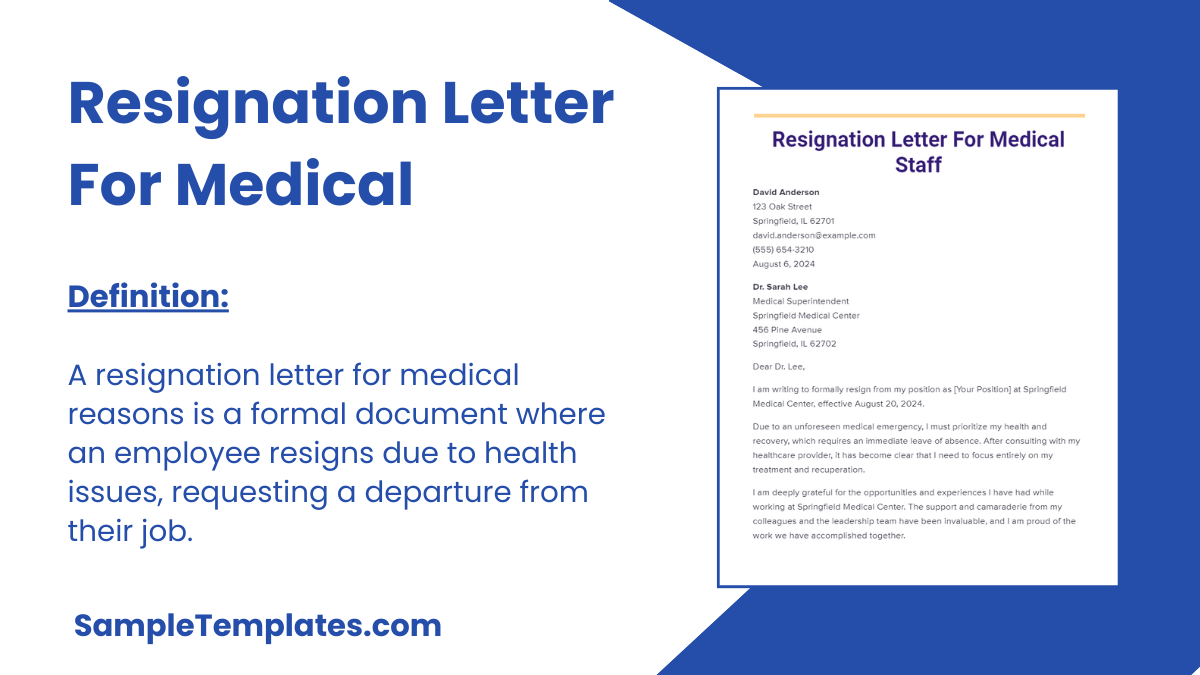 Resignation Letter For Medical