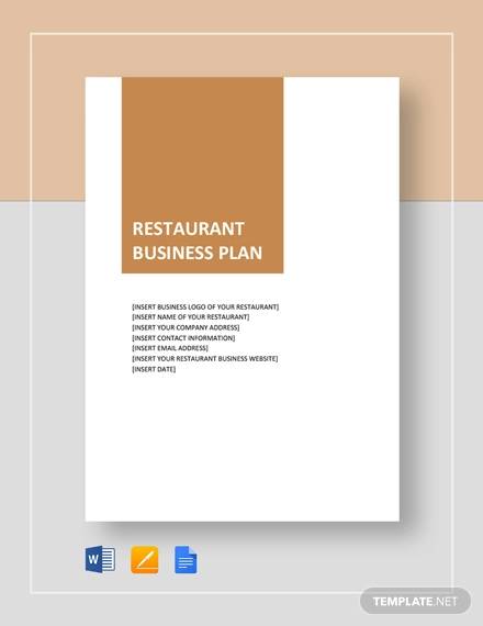 FREE 20 Sample Restaurant Business Plan Templates In Google Docs MS 