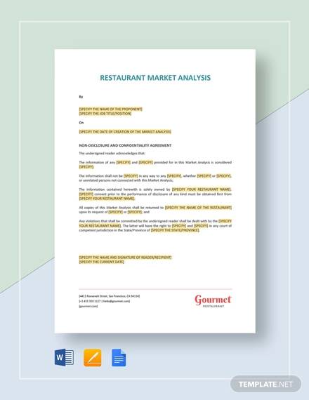 restaurant market analysis template