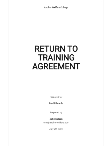 return to training agreement template