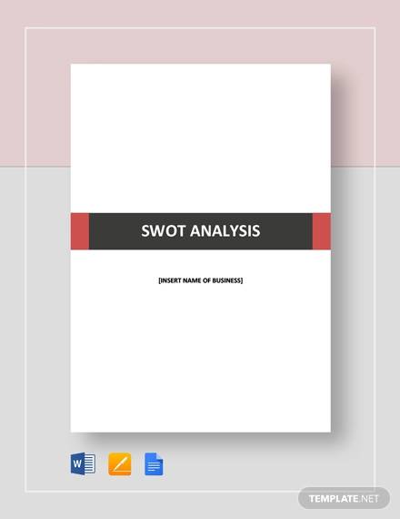 swot analysis template for business plan