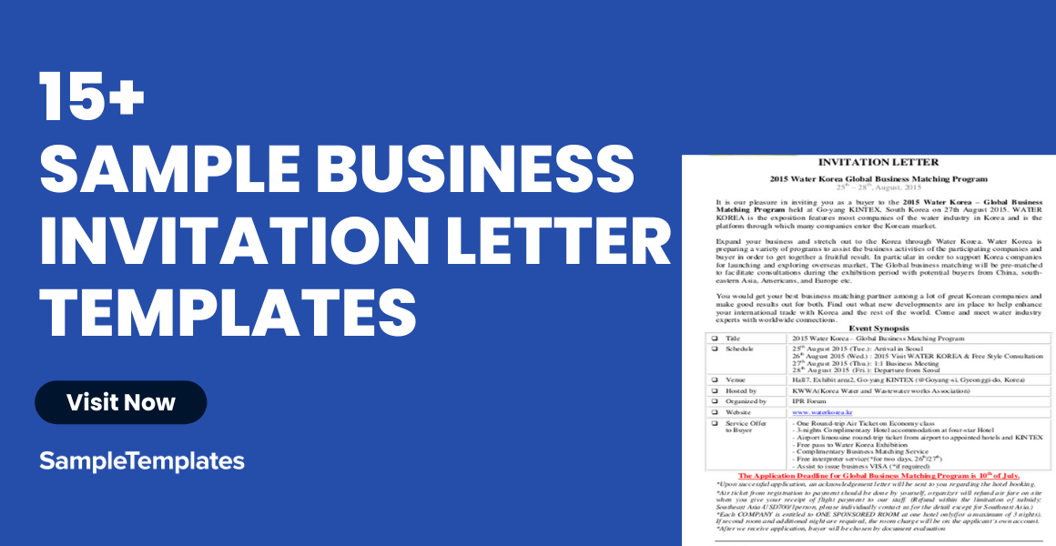 sample business invitation letter template