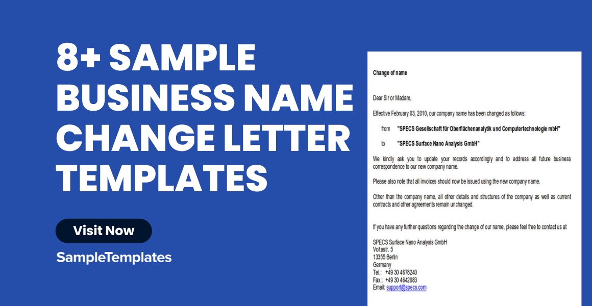 sample business name change letter templates