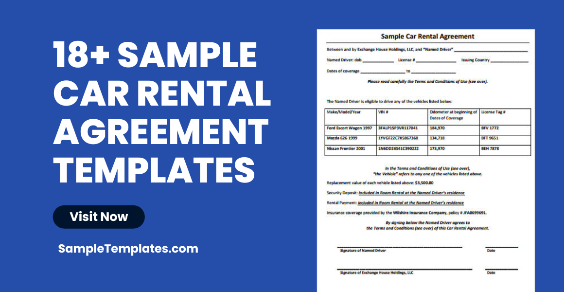 sample car rental agreement templates