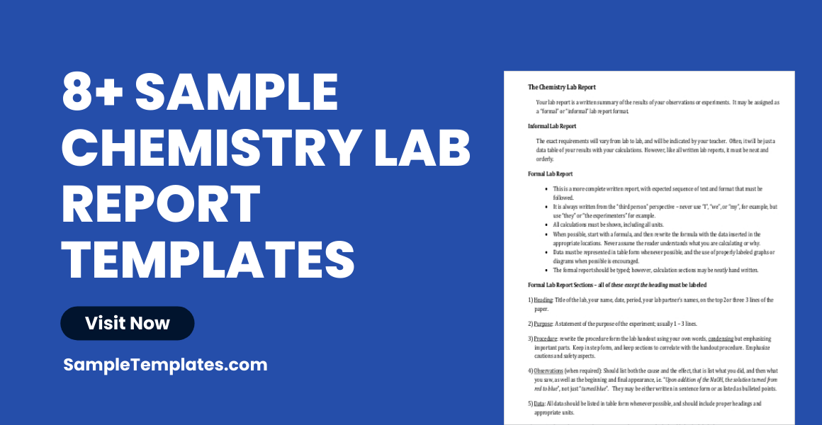 Sample Chemistry Lab Report Templates