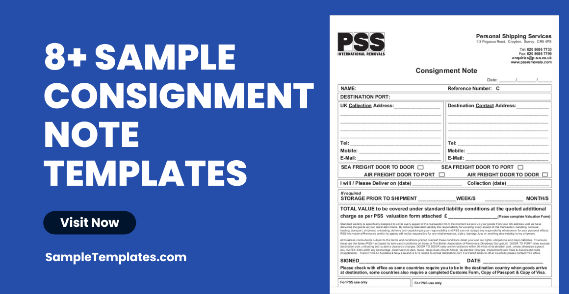 sample consignment note templates