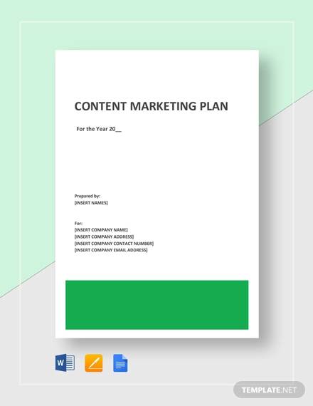 sample content marketing plan template