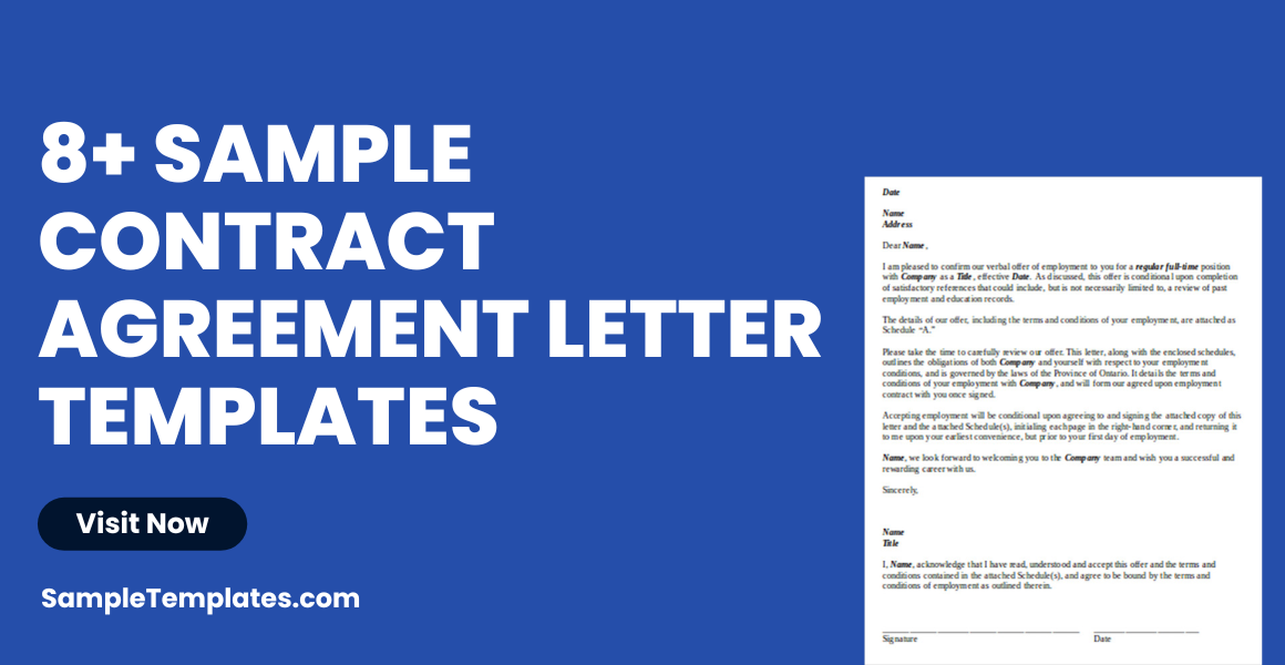 sample contract agreement letter template