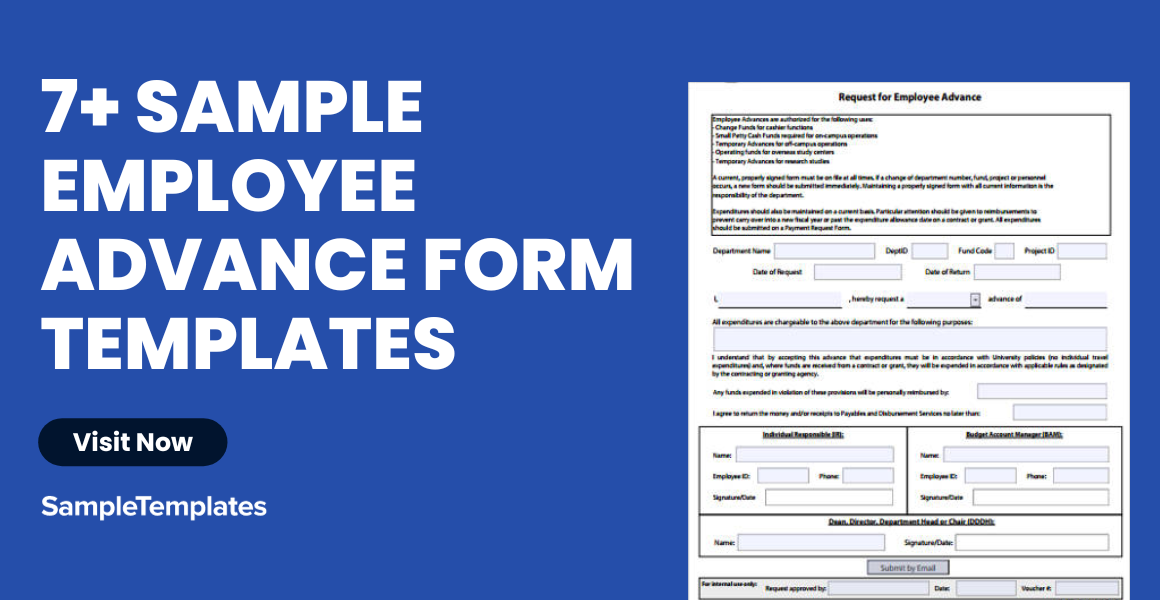 sample employee advance form template