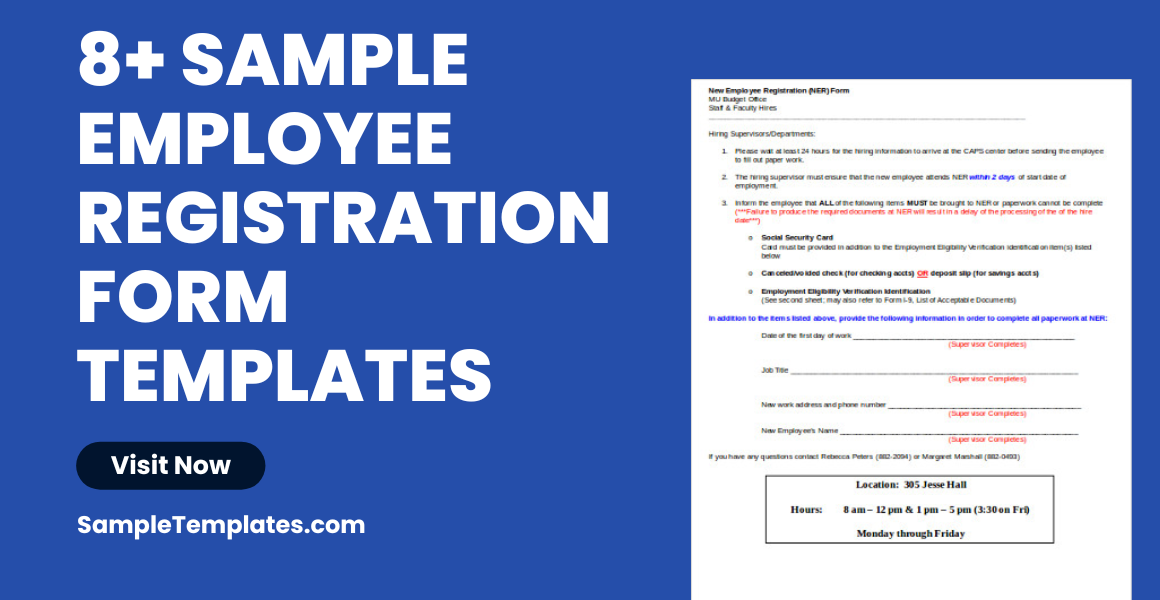 sample employee registration form template