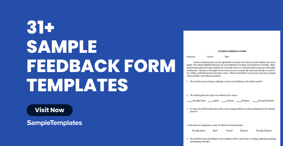 sample feedback form templates