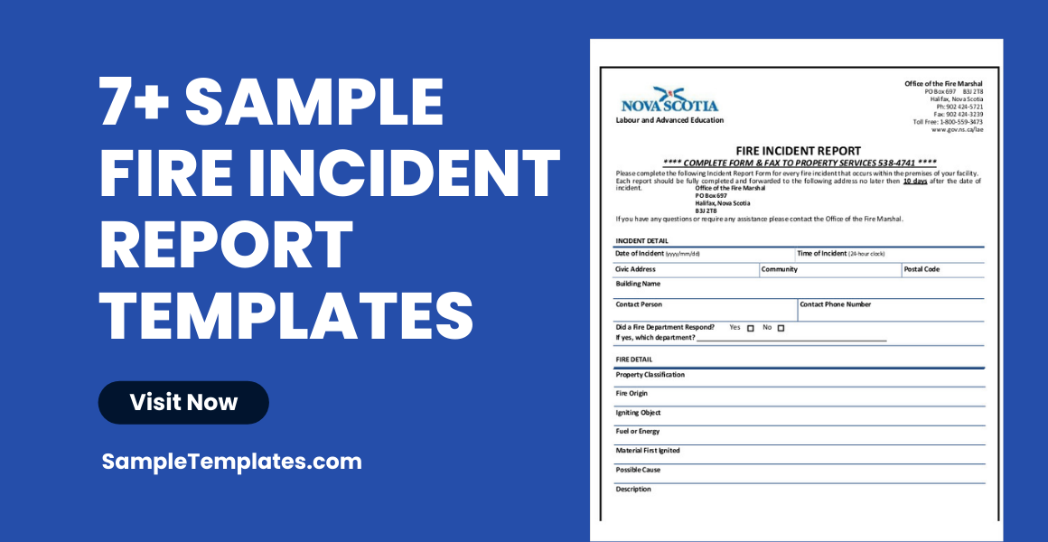 sample fire incident report templates