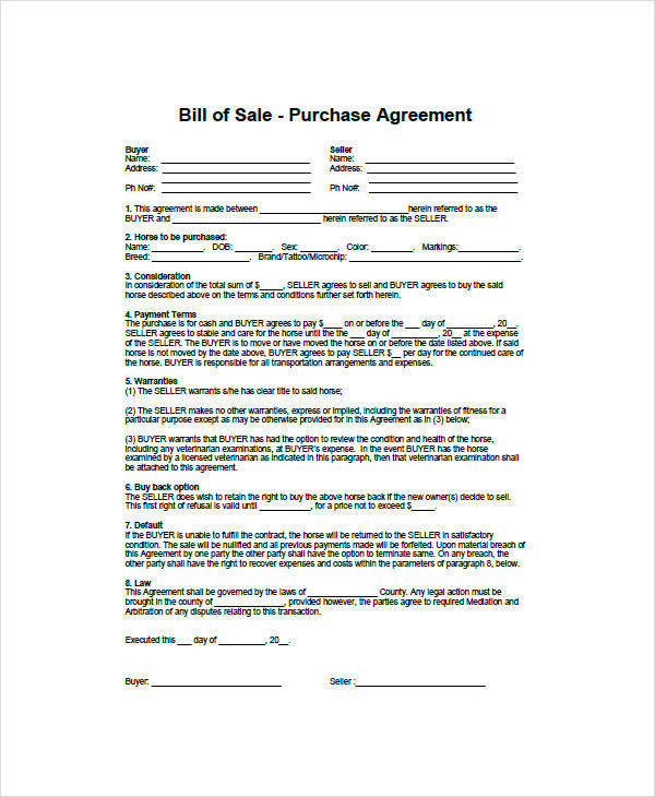 Horse trial lease agreement