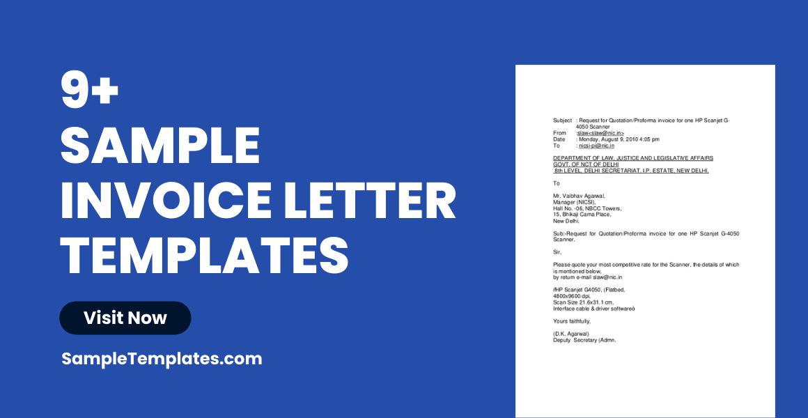 Sample Invoice Letter Template