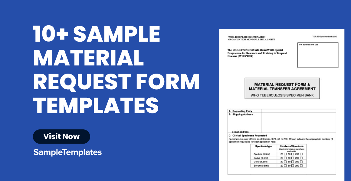 Sample Material Request Form Template