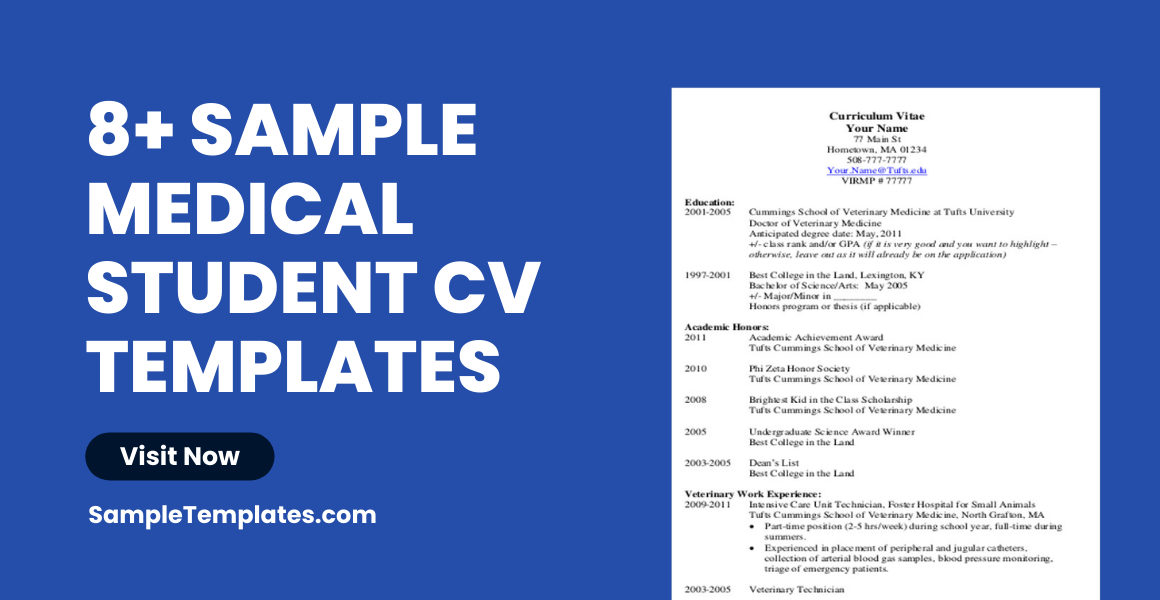 sample medical student cv templates