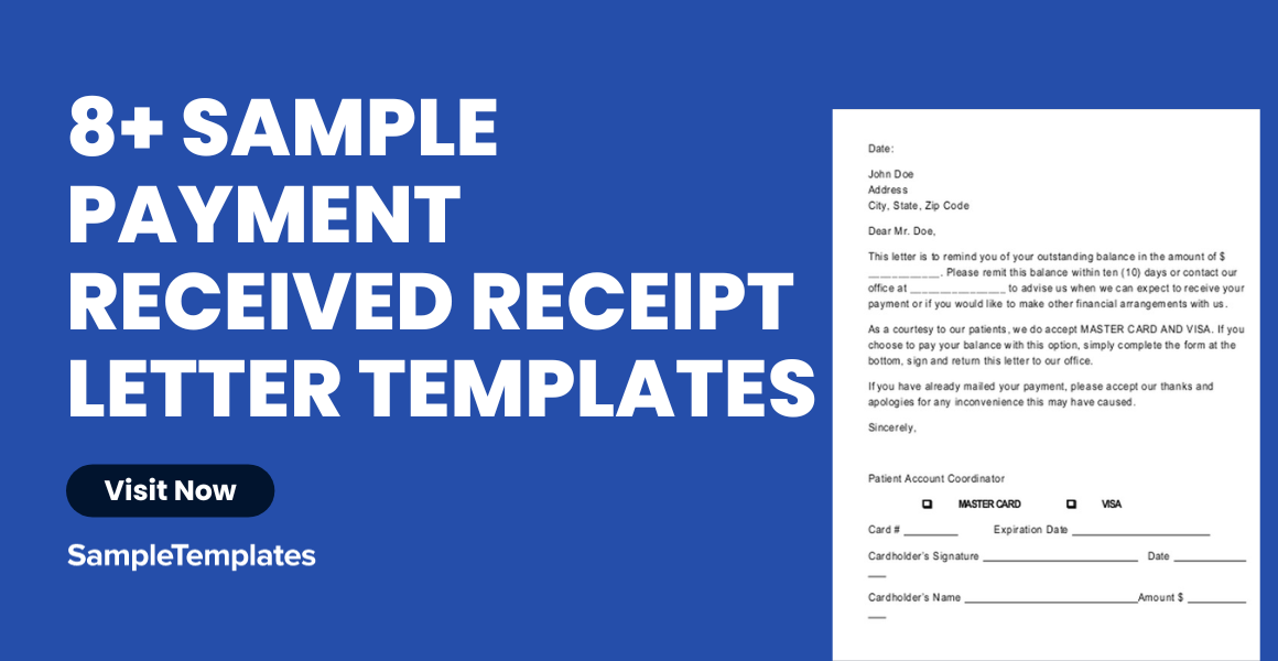 sample payment received receipt letter templates
