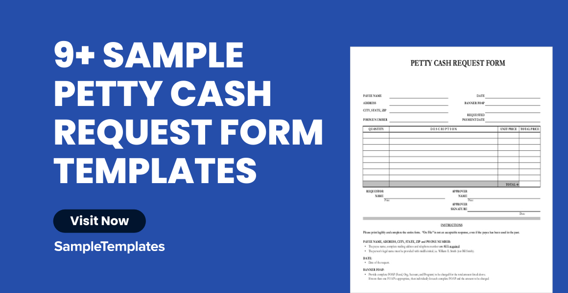 Sample Petty Cash Request Form Templates
