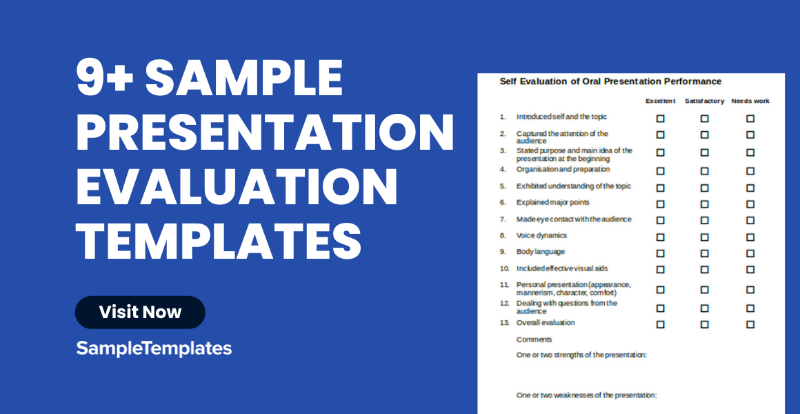 sample presentation evaluation templates