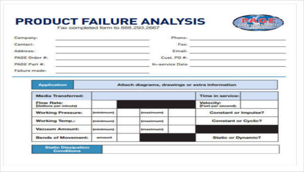 sample product analysis reports