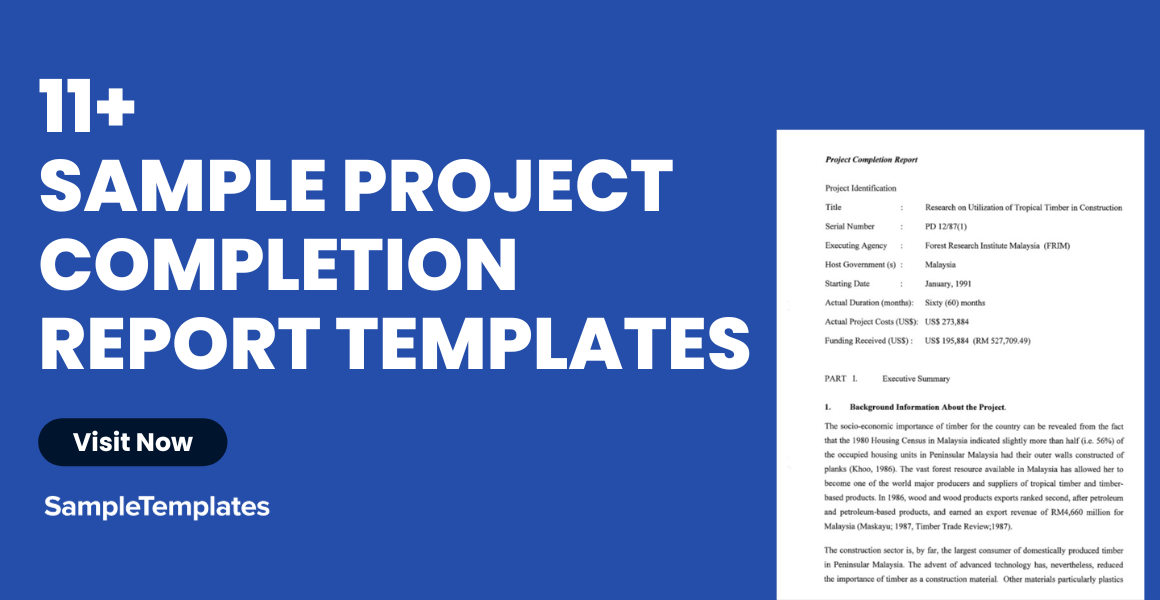 sample project completion report templates