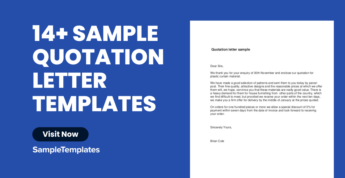 sample quotation letter template