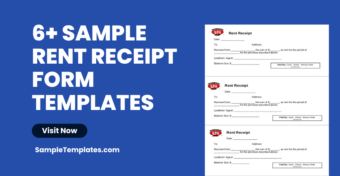 sample rent receipt form templates