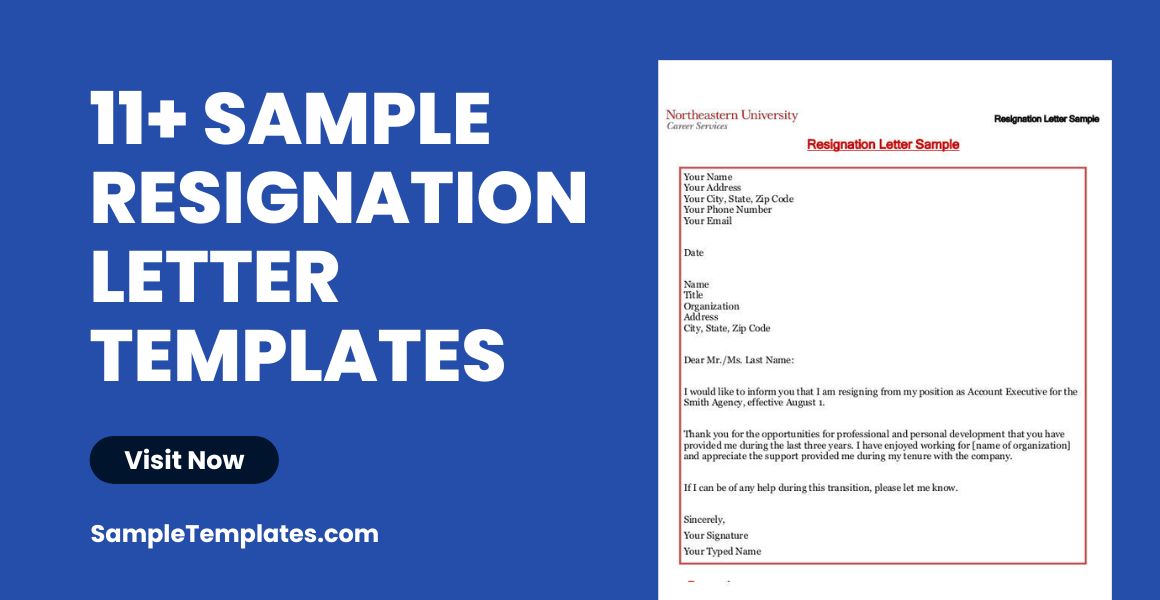 sample resignation letter template