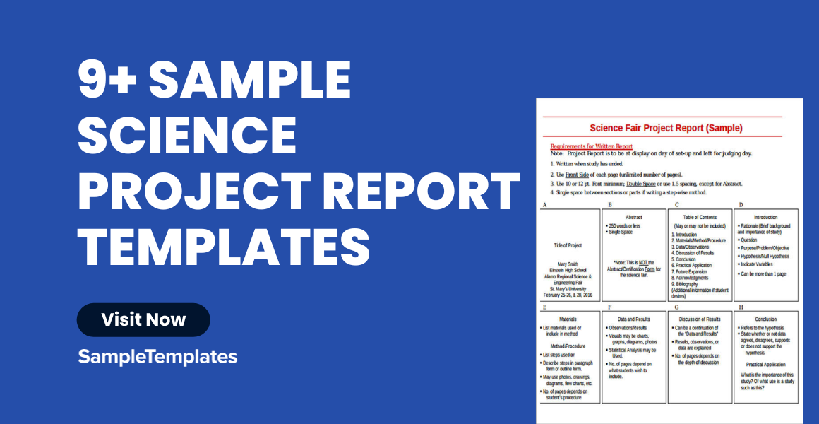 sample science project report templates
