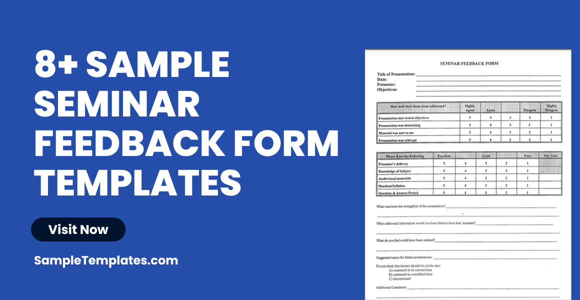 sample seminar feedback form templates