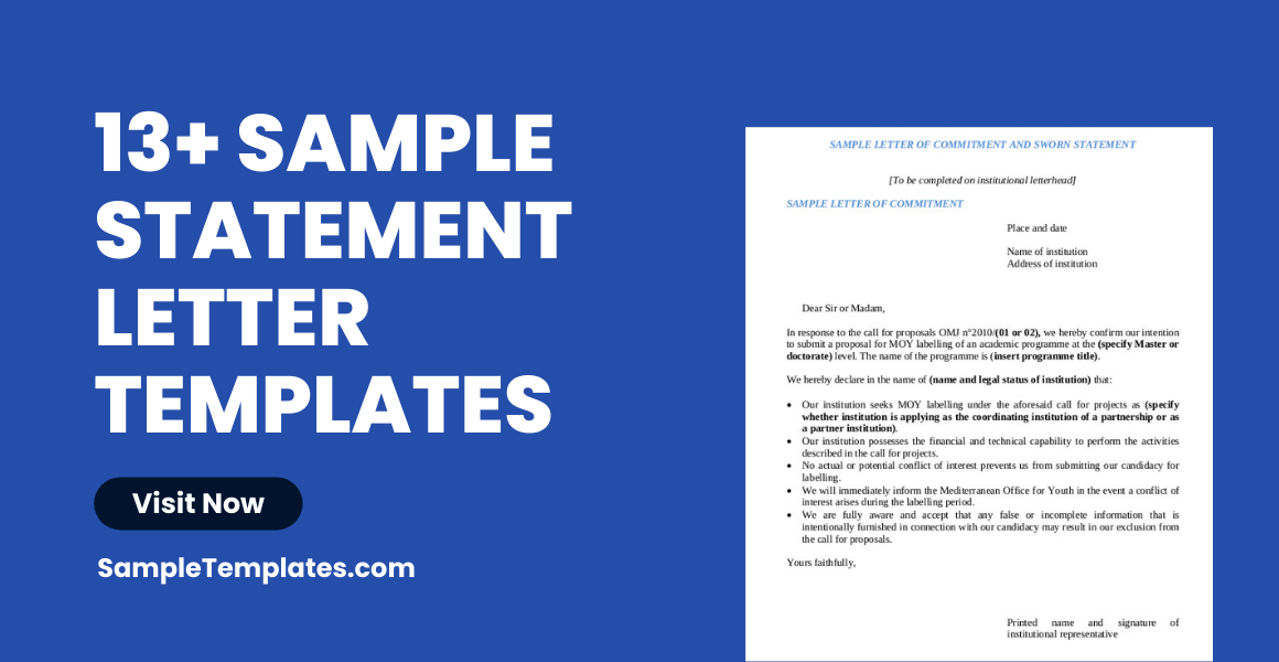 sample statement letter templates