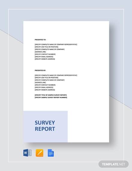 research survey report sample