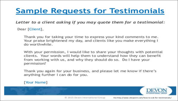 Testimonial Template Examples HQ Printable Documents