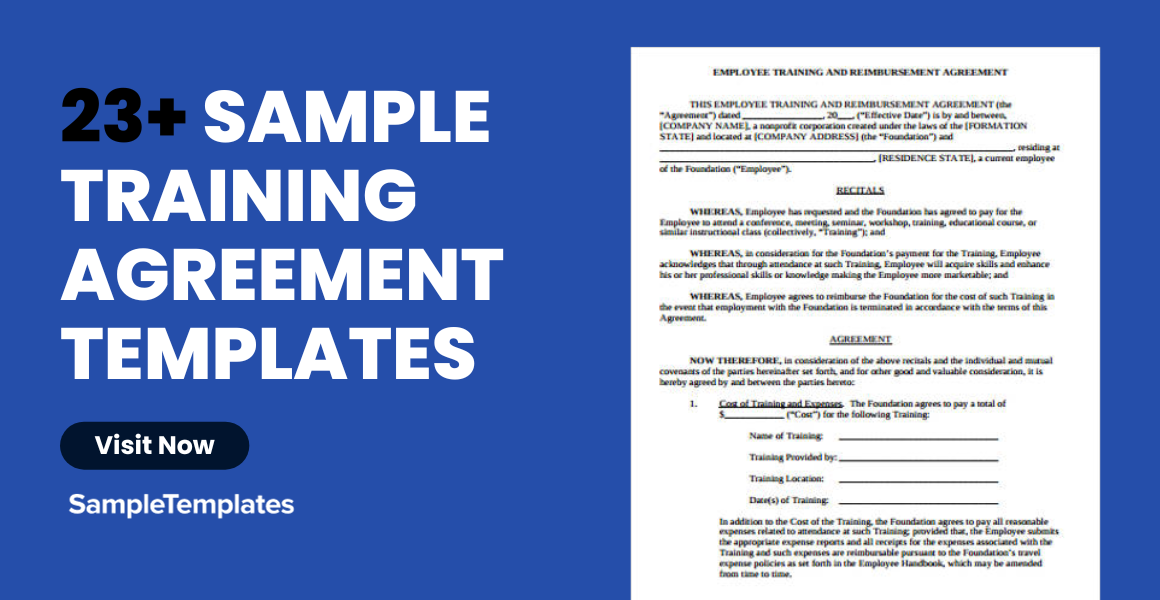 sample training agreement templates
