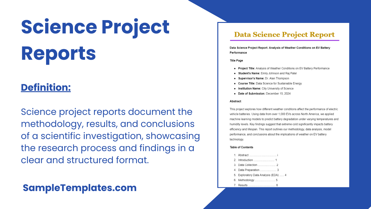 Science Project Reports