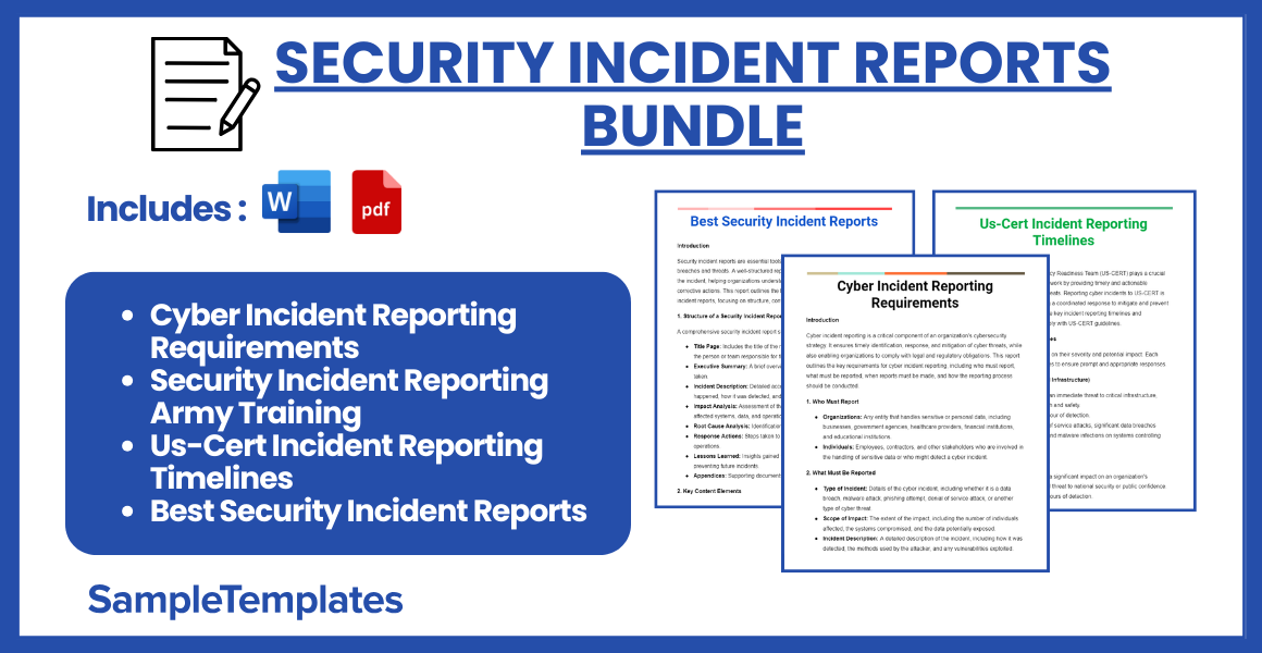 security incident reports bundle