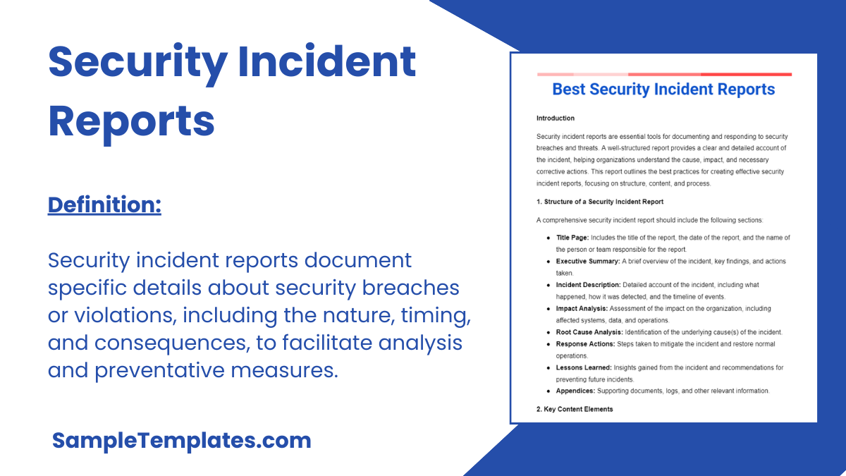 Security Incident Reports