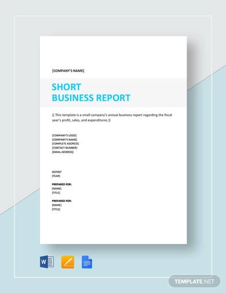 short business report sample 