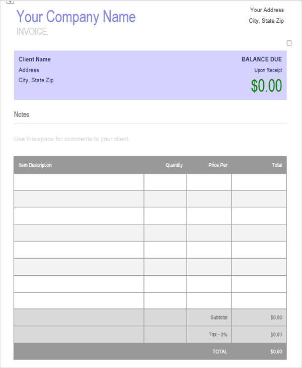 simple dj invoice