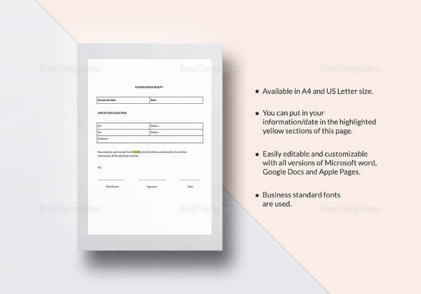 simple escrow check receipt