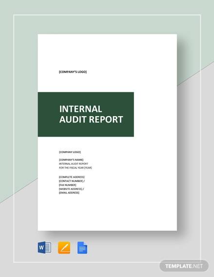 simple internal audit report 